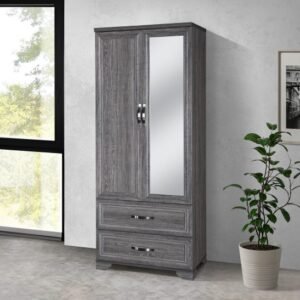 URBAN GREY 2-DOOR 2-DRAWER WARDROBE