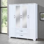 CRYSTAL WHITE 4-DOOR 2-DRAWER WARDROBE