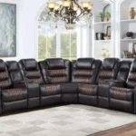 VINTAGE BROWN LEATHER 3PC SECTIONAL