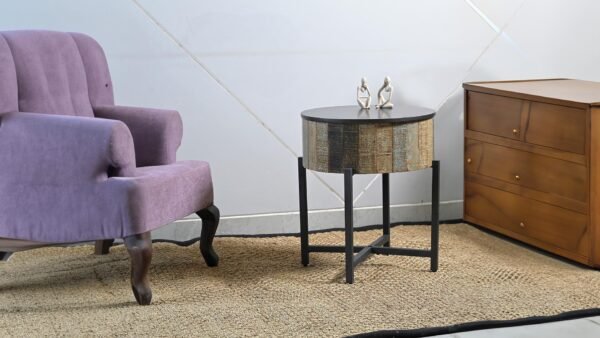 T1216E STORAGE END TABLE RUSTIC VINTAGE