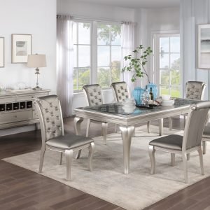Sleek Metro Dining Table - TABLE & 6 SIDE CHAIRS & SERVER