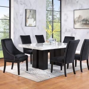 TABLE & 4 CHAIRS - A modern white dining