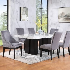 TABLE & 4 CHAIRS - A modern white dining