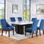 TABLE & 4 CHAIRS - A modern white dining