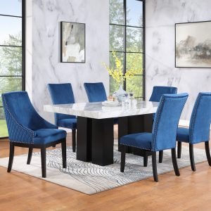 TABLE & 4 CHAIRS - A modern white dining