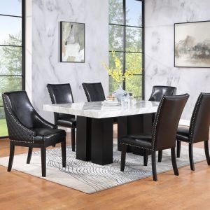 TABLE & 4 CHAIRS - A modern white dining