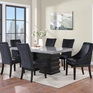 TABLE & 4 CHAIRS - A modern grey dining