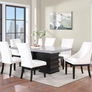 TABLE & 4 CHAIRS - A modern grey dining