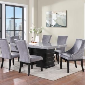 TABLE & 4 CHAIRS - A modern grey dining