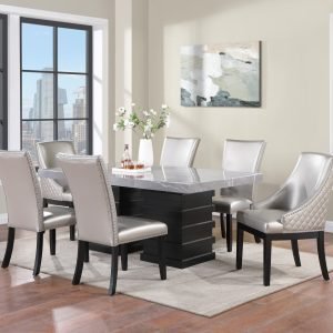 TABLE & 4 CHAIRS - A modern grey dining