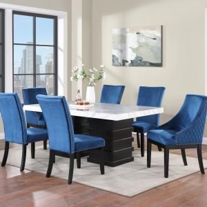 TABLE & 4 CHAIRS - A modern white dining