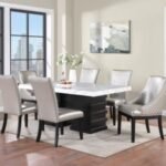 TABLE & 4 CHAIRS - A modern white dining