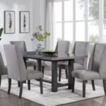 TABLE & 4 CHAIRS - Modern grey dining set