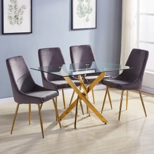 Sophisticated Space Dining Set - TABLE & 4 CHAIRS