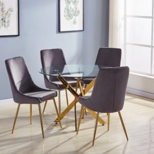 Sophisticated Space Dining Set - TABLE & 4 CHAIRS