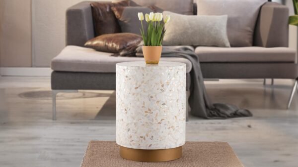 LUXE END TABLE IVORY