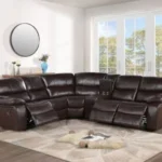 DELUXE 3-RECLINER LEATHER SECTIONAL