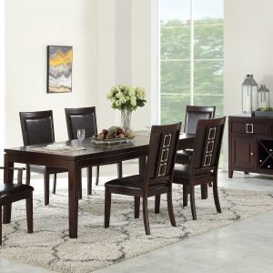 TABLE & 4 SIDE CHAIRS & 2 ARM CHAIRS & SERVER - A complete