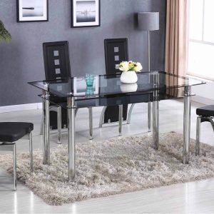 TABLE & 4 CHAIRS - Modern black dining set